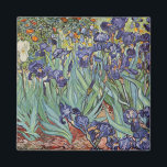 Van Gogh Irises Impressionist Painting Magnet<br><div class="desc">Vincent Van Gogh Irises auf Saint Remy - Ire von Vincent Van Gogh ist ein wunderbares impressionistisches Gemälde eines der Meister des Impressionismus aller Zeiten. Der Iris-Garten wirbelt mit Farben und Emotionen, während die lila Reize aus ihren blauen grünen Stielen und Blätter aufströmen. Im Hintergrund sind einige orangefarbene Blume im...</div>