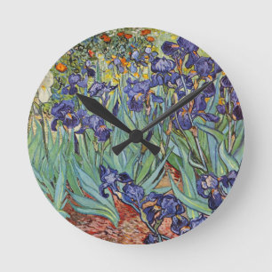 Van Gogh Irises Impressionist Painting Runde Wanduhr