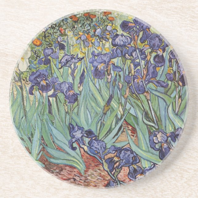 Van Gogh Irises Impressionist Painting Untersetzer (Vorne)