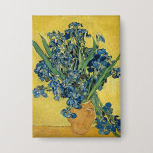 Van Gogh Irises - Kräftige blaue und gelbe Kunst Button