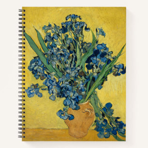Van Gogh Irises - Kräftige blaue und gelbe Kunst Notizbuch