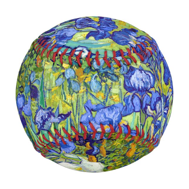 Van Gogh Irises lebendige Blume malen Kunst Baseball (Rückseite)