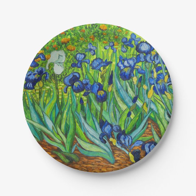 Van Gogh Irises Pappteller (Vorderseite)