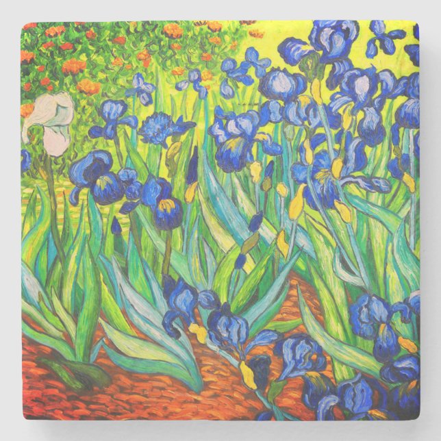 Van Gogh Irises Steinuntersetzer (Vorderseite)