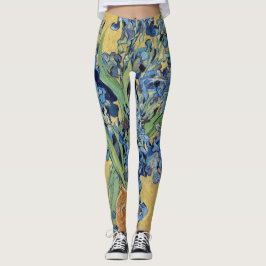 Van Gogh Irises Vase Blue Floral Bouquet Malerei Leggings