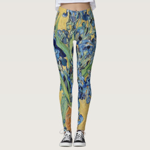 Van Gogh Irises Vase Blue Floral Bouquet Malerei Leggings
