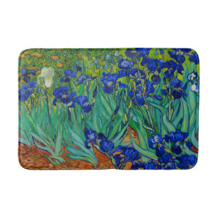 Van Gogh Irises Vintage Floral Blau Badematte
