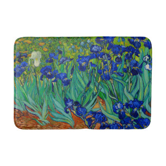 Van Gogh Irises Vintage Floral Blau Badematte