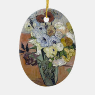Van Gogh Japanische Vase mit Rosen und Anemonen Keramik Ornament