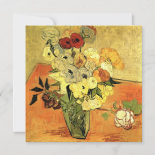 Van Gogh Japanische Vase mit Rosen Weihnachtsfeier Einladung