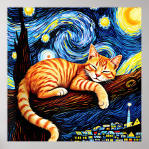 Van-Gogh-Katzen-Kunst