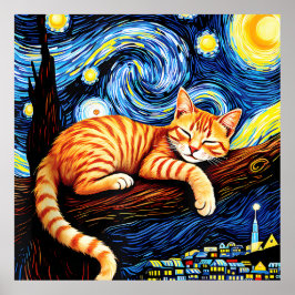Van-Gogh-Katzen-Kunst Poster