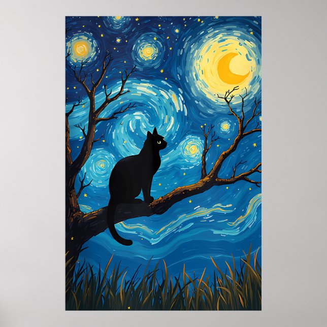 Van-Gogh-Katzen-Kunst Poster (Vorne)