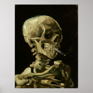 Van Gogh - Kopf eines Skeletts mit brennender Ziga Poster