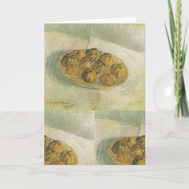 Van Gogh Korb mit Äpfeln - Klassisches Stilleben Karte (Vorderseite)