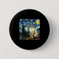 Van Gogh Kunst Sternennacht - Lustige Ragdoll-Katz