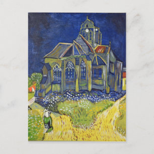 Van Gogh Kunstreproduktion, Die Kirche bei Auvers Postkarte