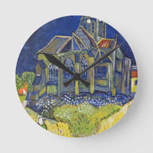 Van Gogh Kunstreproduktion, Die Kirche in Auvers Runde Wanduhr