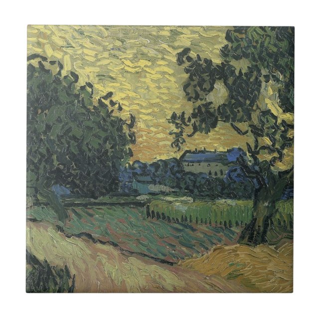Van Gogh Landscape bei Twilight Fliese (Vorderseite)