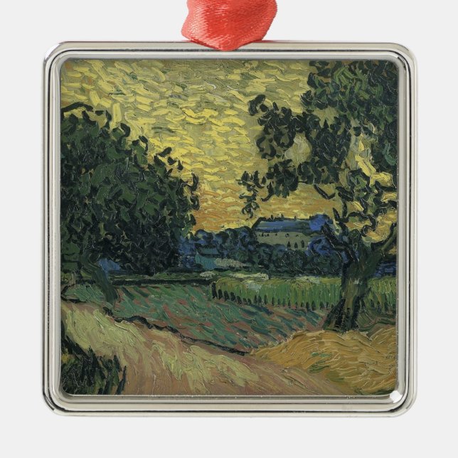 Van Gogh Landscape bei Twilight Ornament Aus Metall (Vorne)