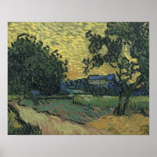 Van Gogh Landscape bei Twilight Poster