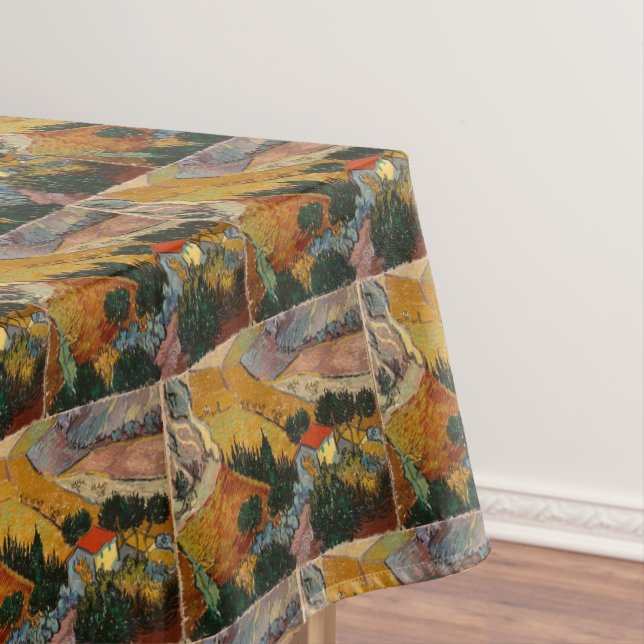 Van Gogh Landscape mit House und Plowman Tischdecke (Beispiel)
