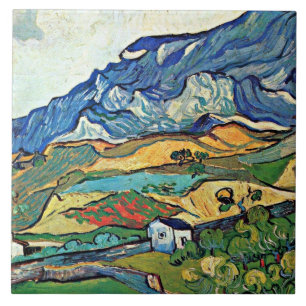 Van Gogh - Landschaft der Berge Les Alpilles, Fliese