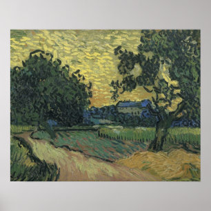 Van Gogh Landschaft in der Dämmerung Poster