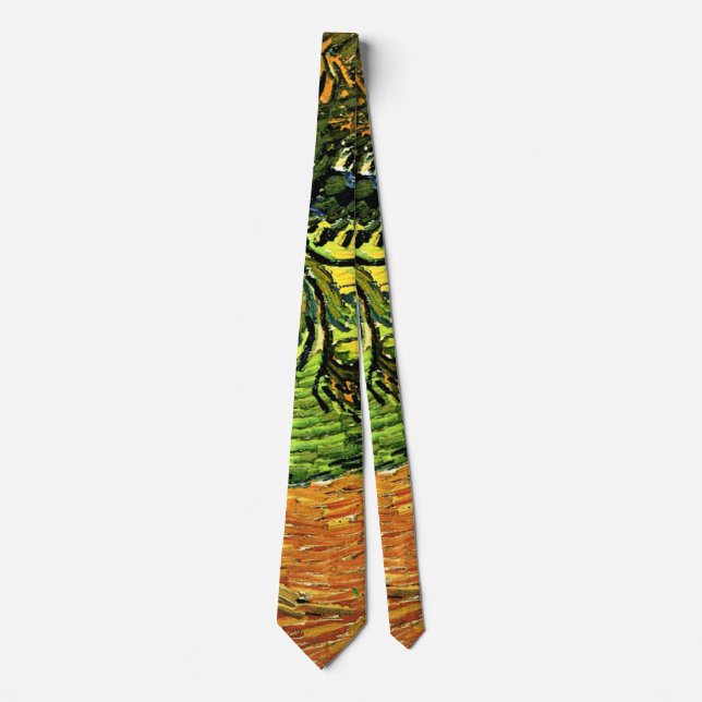 Van Gogh - Landschaft mit Bäumen und Figuren Krawatte (Vorderseite)