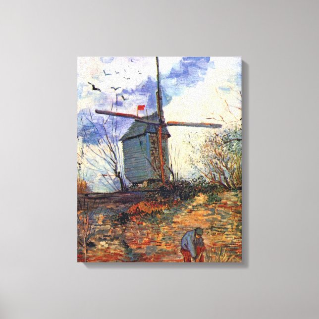 Van Gogh - Le Moulin De La Galette Windmill Leinwanddruck (Vorderseite)