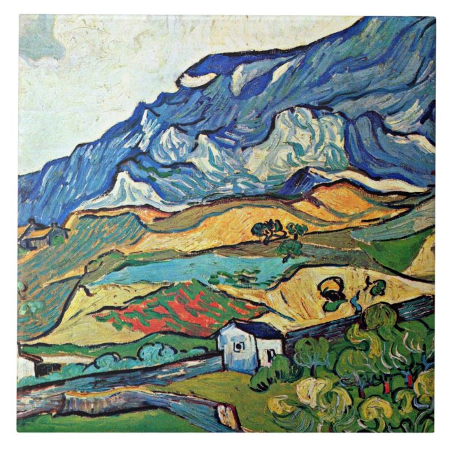 Van Gogh - Les Alpilles Bergwelt Landschaft Fliese (Vorderseite)