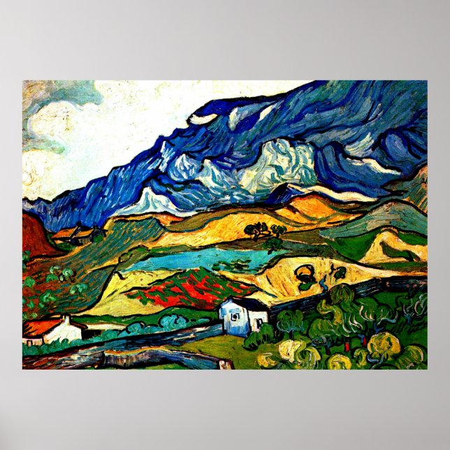 Van Gogh - Les Alpilles Bergwelt Landschaft Poster (Vorne)