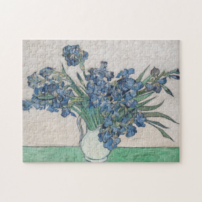 Van Gogh Lila Irises Vase Floral Painting Puzzle (Horizontal)