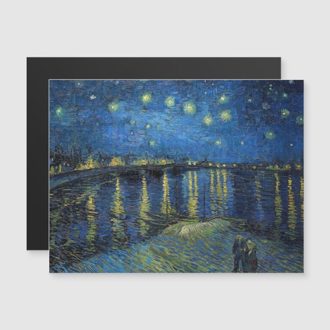 Van Gogh - Magnetkarte Starry Night / Rhone (Vorne/Hinten)