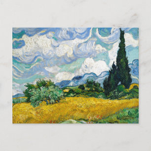 Van Gogh Malerei Kunst Vintage Weizenfeld Zypresse Postkarte