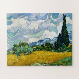 Van Gogh Malerei Kunst Vintage Weizenfeld Zypresse Puzzle