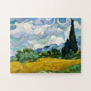 Van Gogh Malerei Kunst Vintage Weizenfeld Zypresse Puzzle