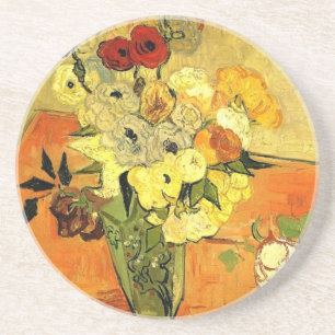 Van Gogh malt launehafte Blüten Blumen Reben Getränkeuntersetzer