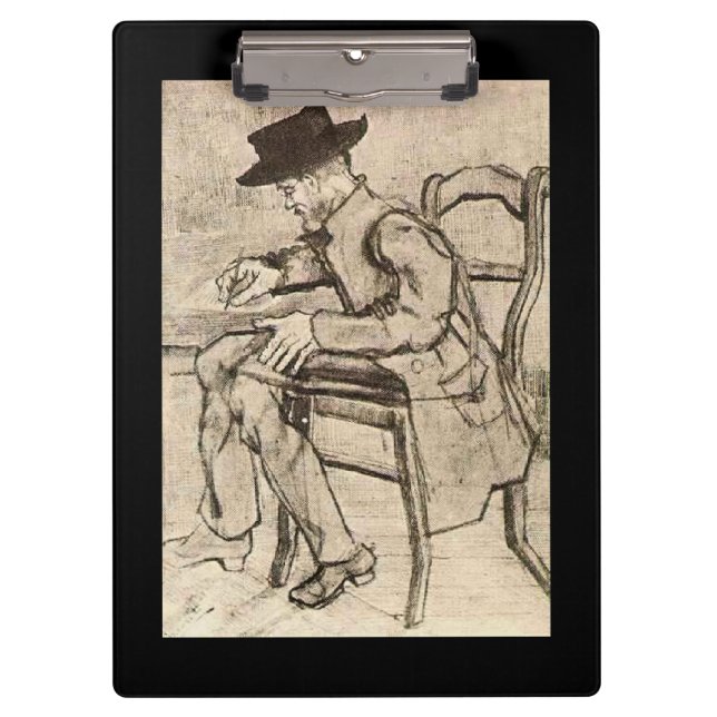 Van Gogh - Man Writing, Facing Links, Klemmbrett (Vorderseite)