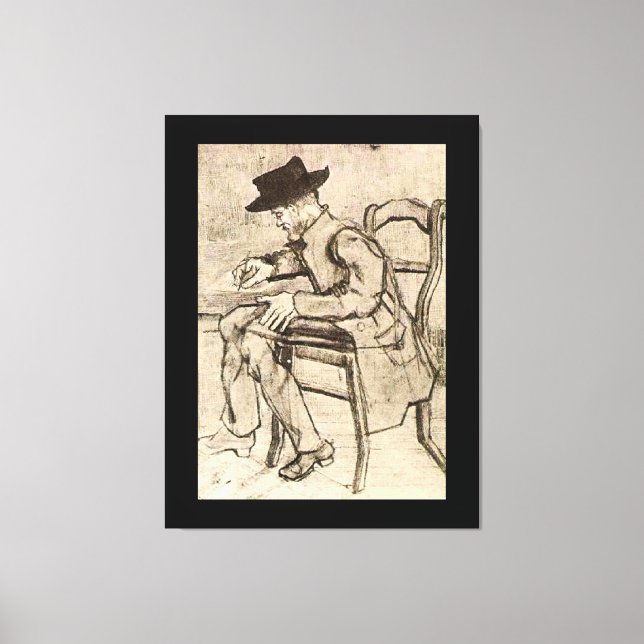 Van Gogh - Man Writing, Facing Links, Leinwanddruck (Vorderseite)