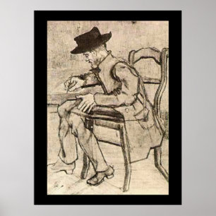 Van Gogh - Man Writing, Facing Links, Poster