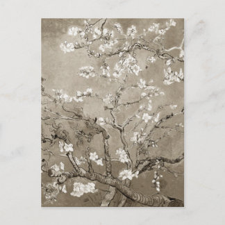 Van Gogh Mandelzweige in Blüte - Sepia Postkarte