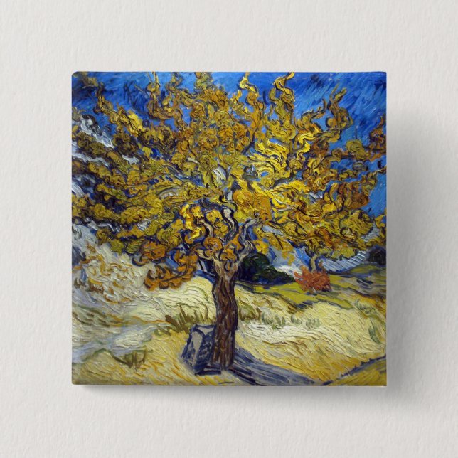 Van Gogh Maulbeerbaum Impressionismus Kunst Button (Vorderseite)