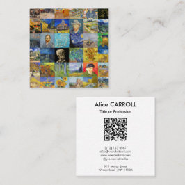 Van Gogh - Meisterwerke - Mosaik-Patchwork - QR-Co Quadratische Visitenkarte