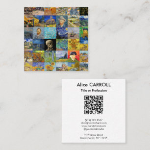 Van Gogh - Meisterwerke - Mosaik-Patchwork - QR-Co Quadratische Visitenkarte