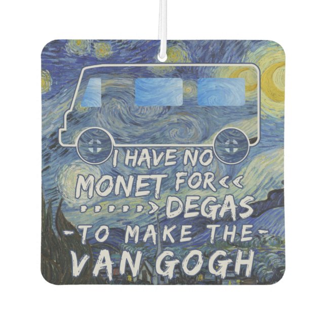Van Gogh Monet Degas Funny Artist Pub Starry Night Autolufterfrischer (Vorderseite)
