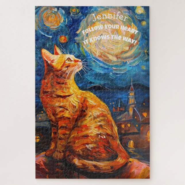 Van Gogh Motivierend Kitten Puzzle (Vertikal)