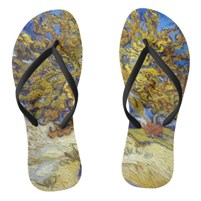 Van Gogh Mulberry Tree Masterpiece Art Flip Flops (Fußbett)