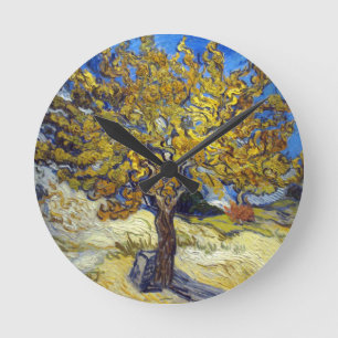 Van Gogh Mulberry Tree Masterpiece Art Runde Wanduhr