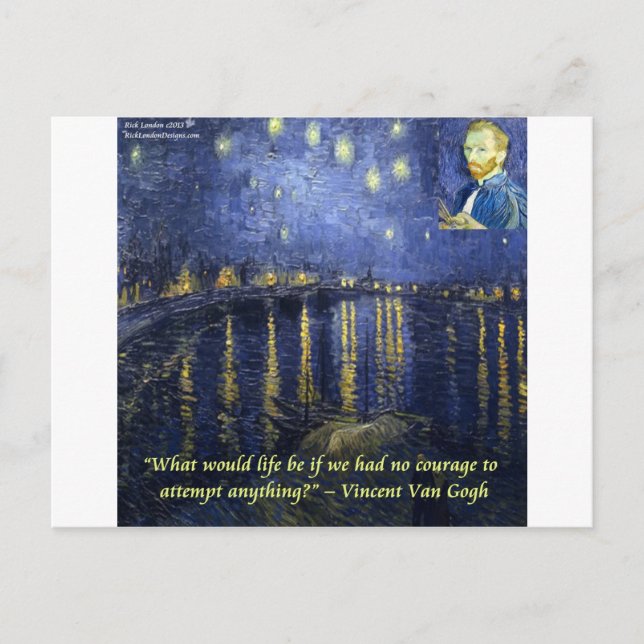 Van Gogh Mutquote Postkarte (Vorderseite)